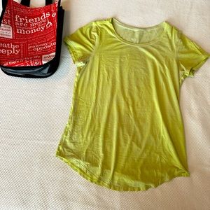 Lululemon yellow washed out t-shirt